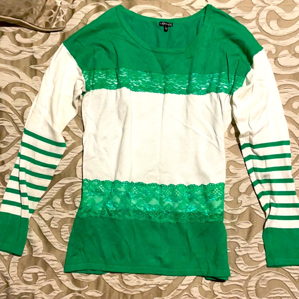 Long Sleeve, striped and lace, women’s knit